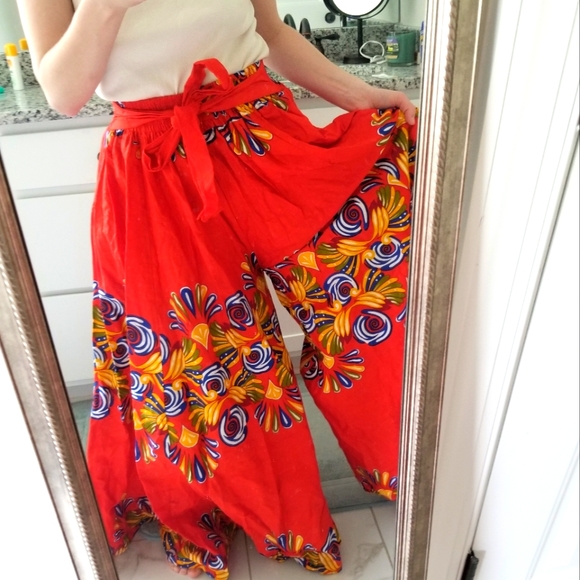 Vintage Pants - Vintage Wide Leg Palazzo Floral Pants